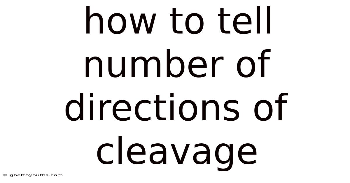 How To Tell Number Of Directions Of Cleavage