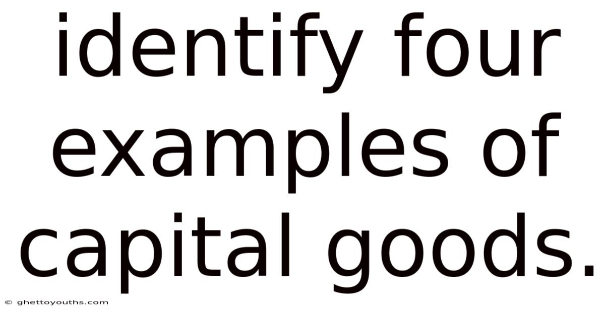 Identify Four Examples Of Capital Goods.