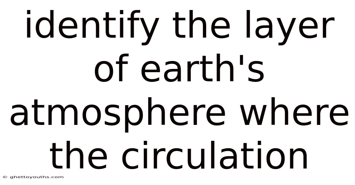 Identify The Layer Of Earth's Atmosphere Where The Circulation