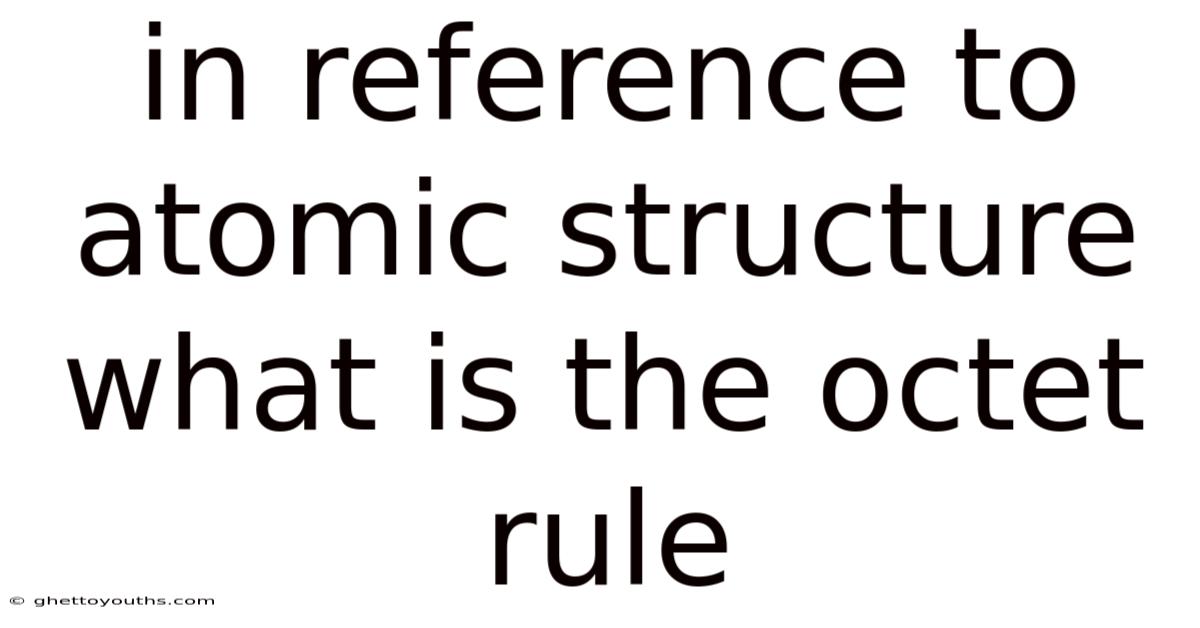 In Reference To Atomic Structure What Is The Octet Rule
