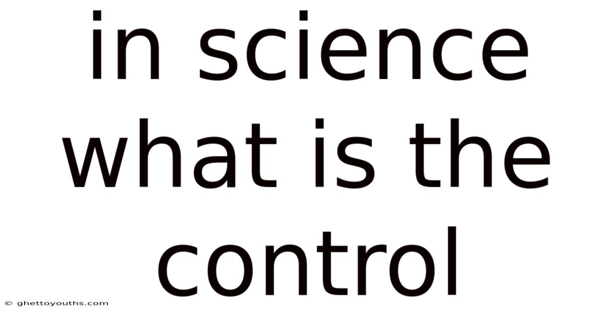 In Science What Is The Control