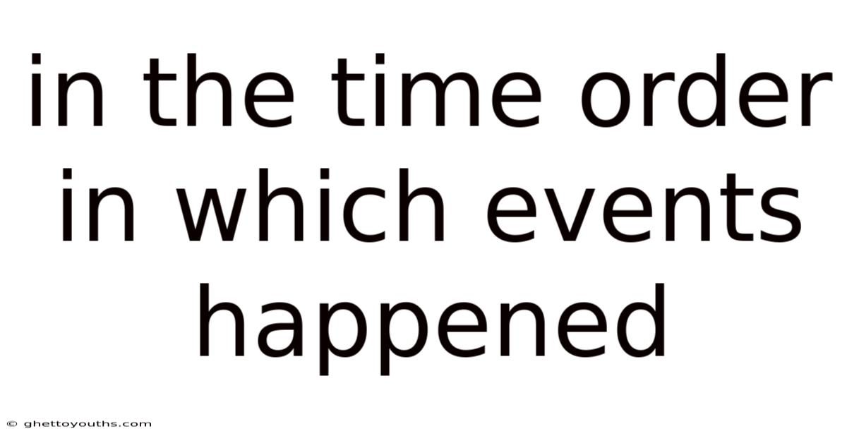 In The Time Order In Which Events Happened