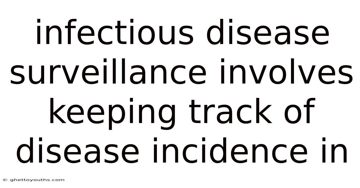 Infectious Disease Surveillance Involves Keeping Track Of Disease Incidence In