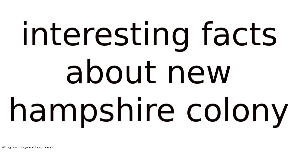 Interesting Facts About New Hampshire Colony