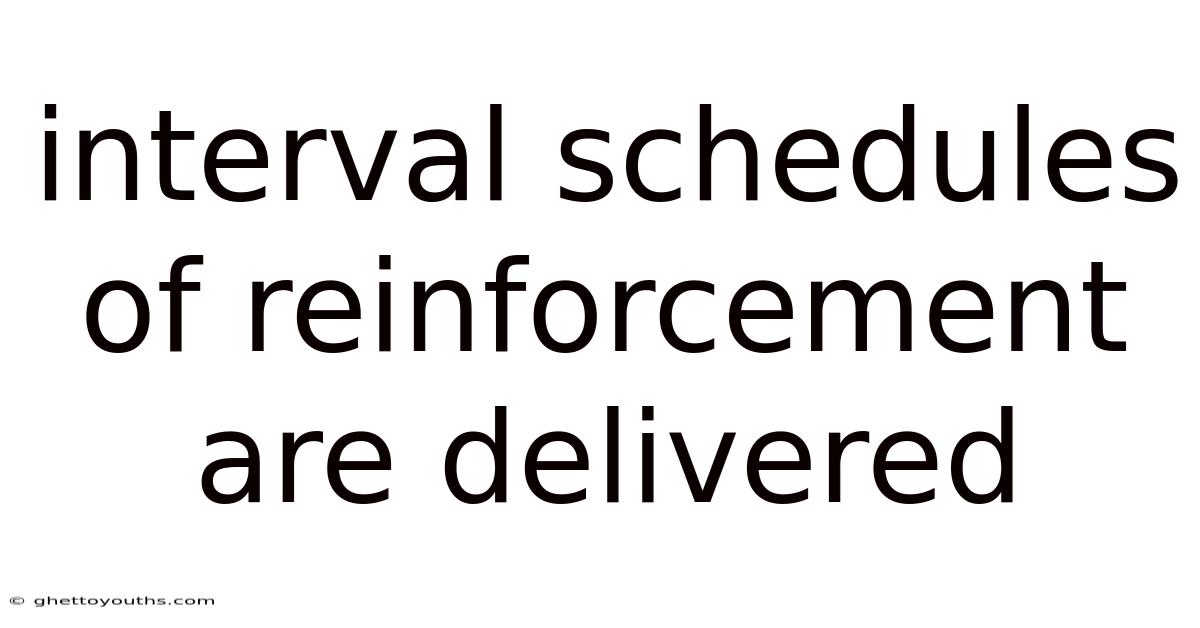 Interval Schedules Of Reinforcement Are Delivered