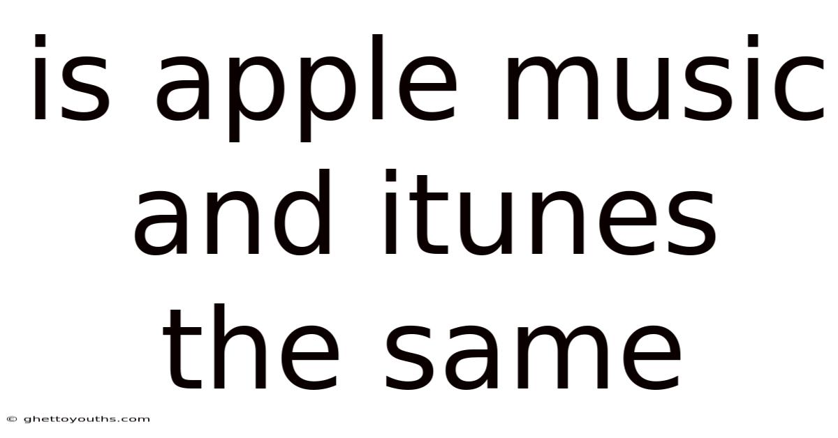 Is Apple Music And Itunes The Same