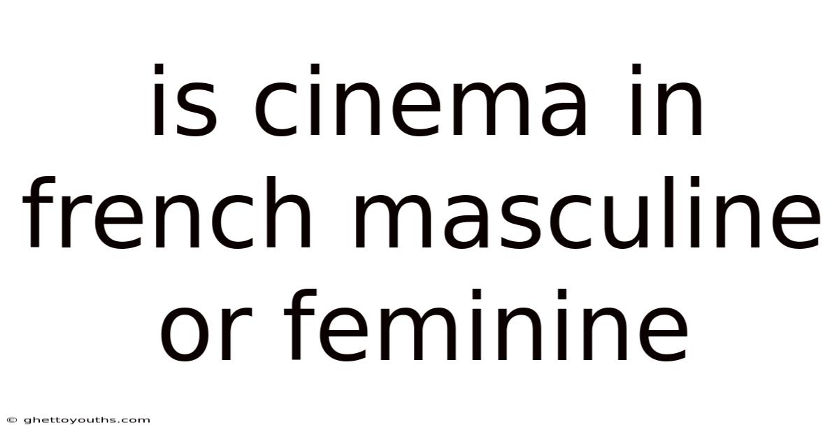Is Cinema In French Masculine Or Feminine