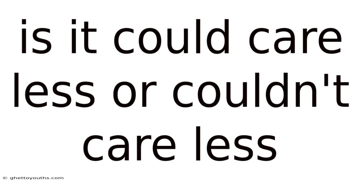 Is It Could Care Less Or Couldn't Care Less