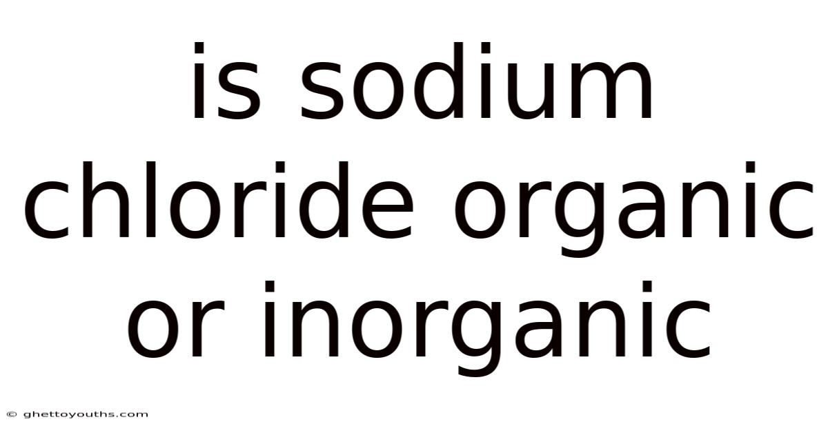 Is Sodium Chloride Organic Or Inorganic