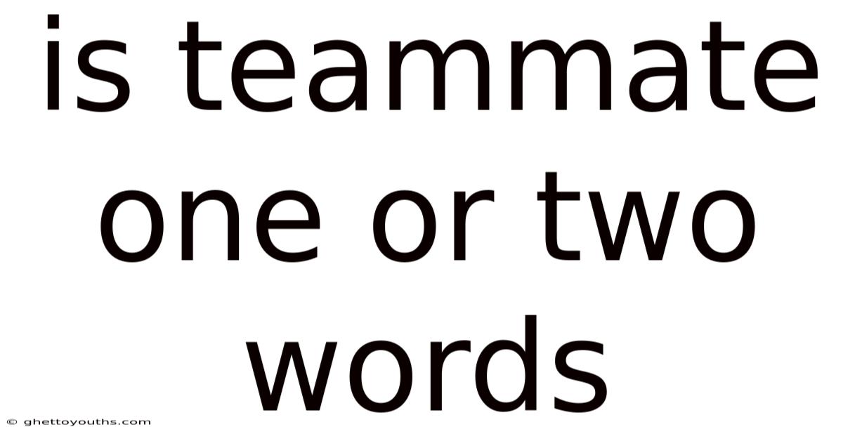 Is Teammate One Or Two Words