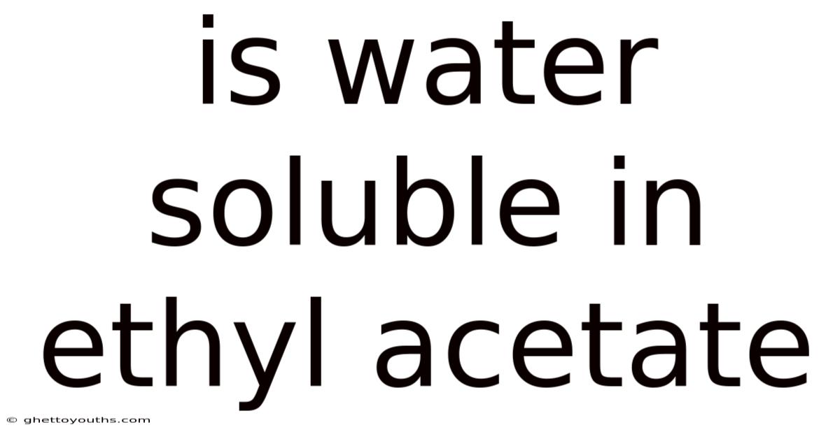Is Water Soluble In Ethyl Acetate