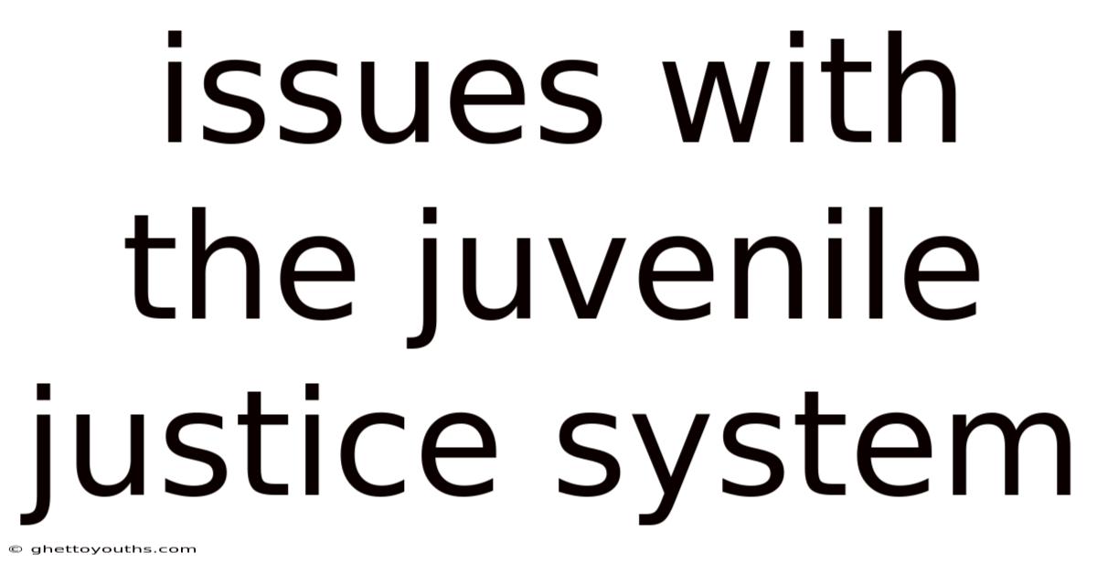 Issues With The Juvenile Justice System
