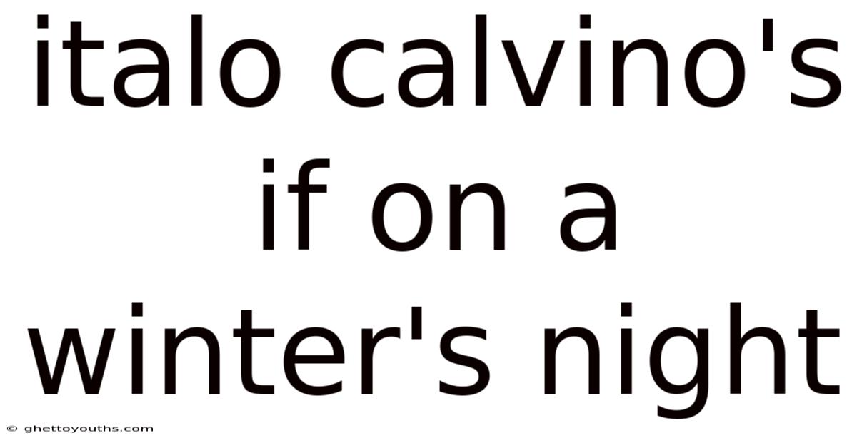 Italo Calvino's If On A Winter's Night