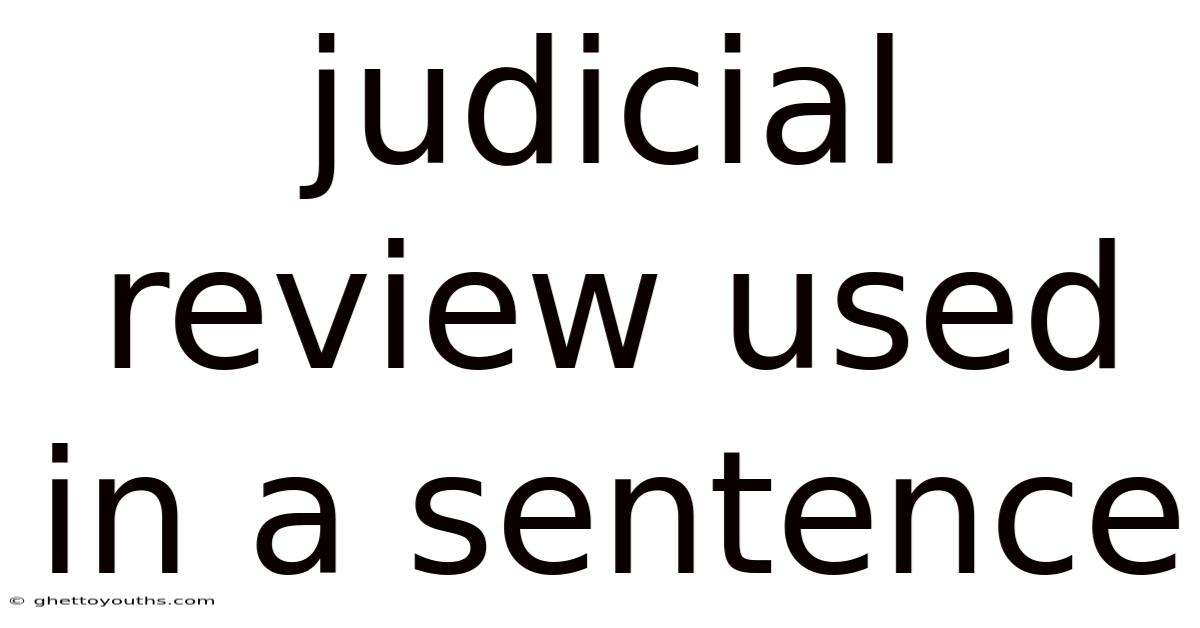 Judicial Review Used In A Sentence