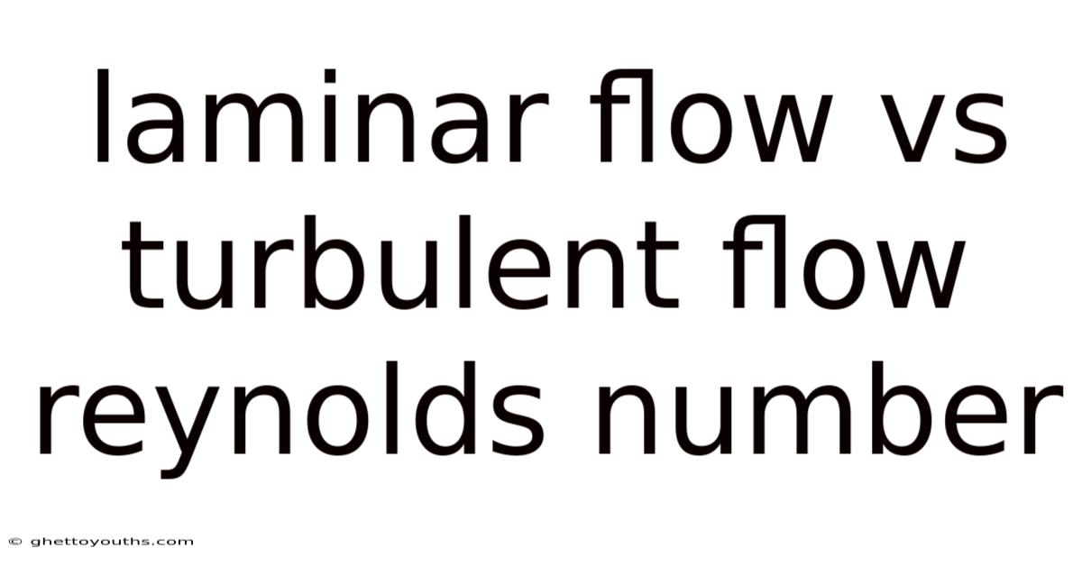 Laminar Flow Vs Turbulent Flow Reynolds Number