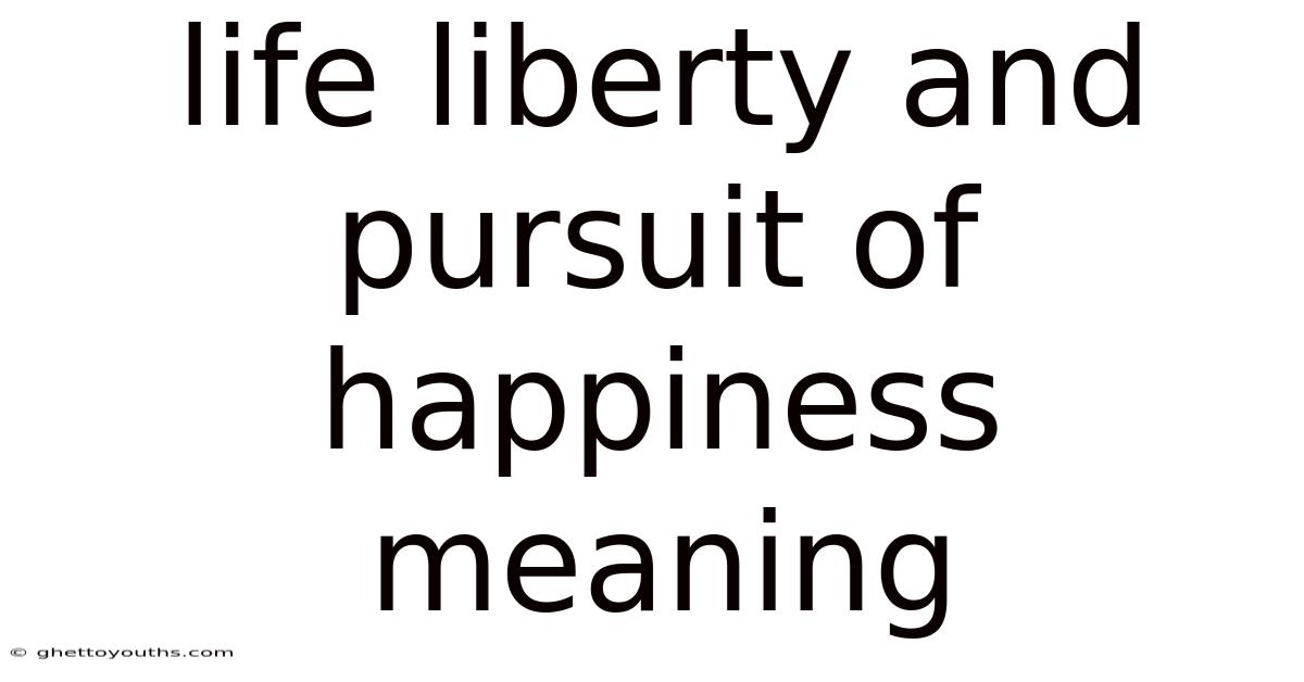 Life Liberty And Pursuit Of Happiness Meaning