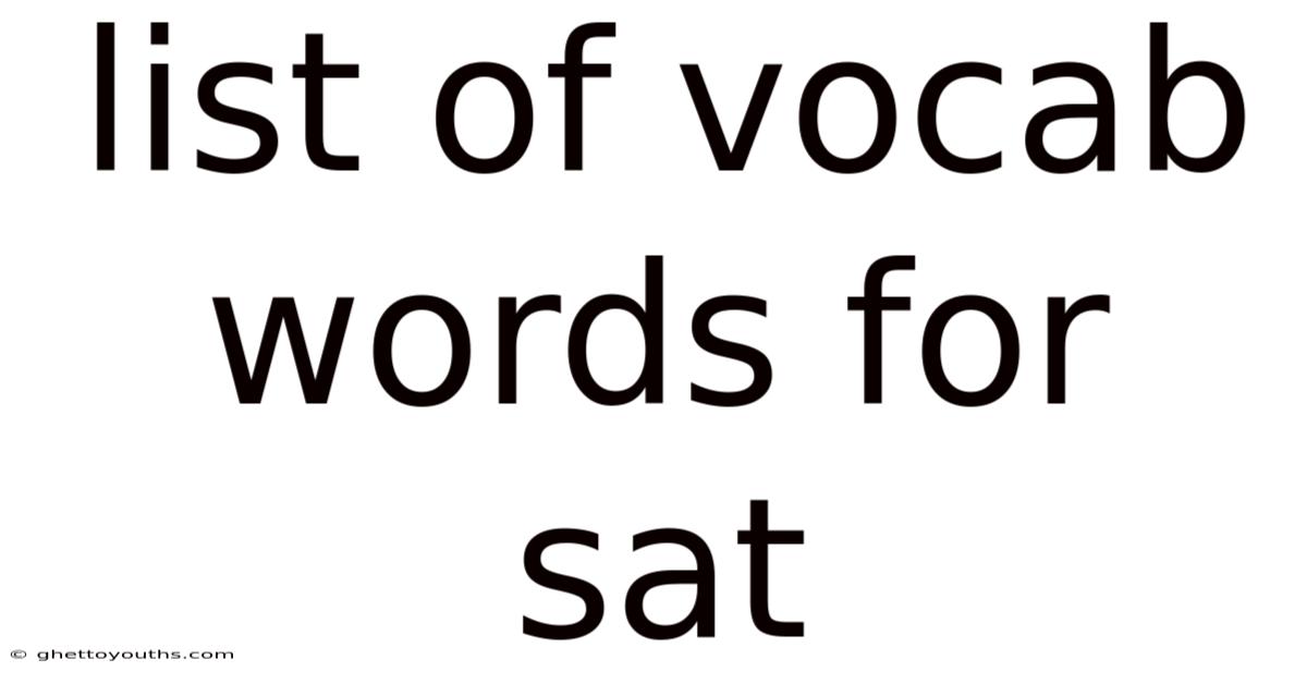 List Of Vocab Words For Sat