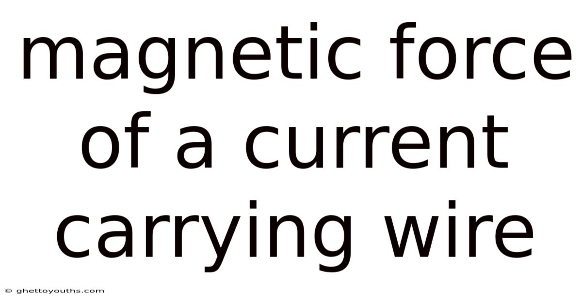 Magnetic Force Of A Current Carrying Wire