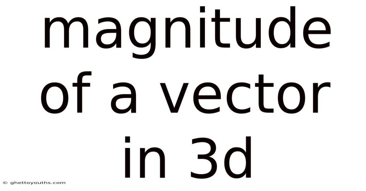 Magnitude Of A Vector In 3d