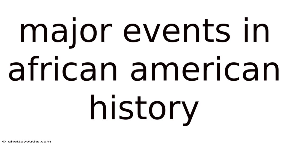 Major Events In African American History