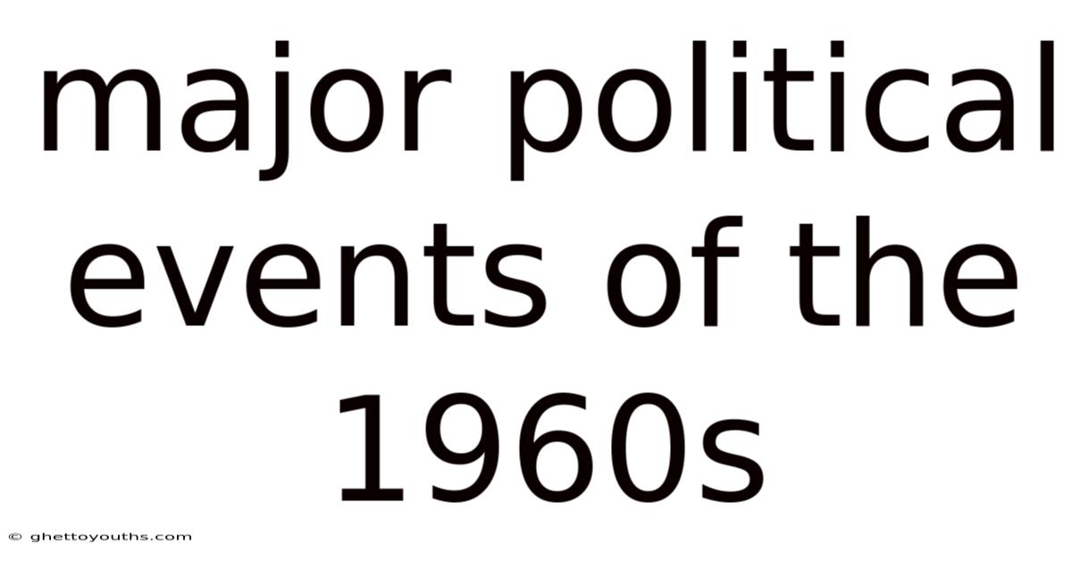 Major Political Events Of The 1960s