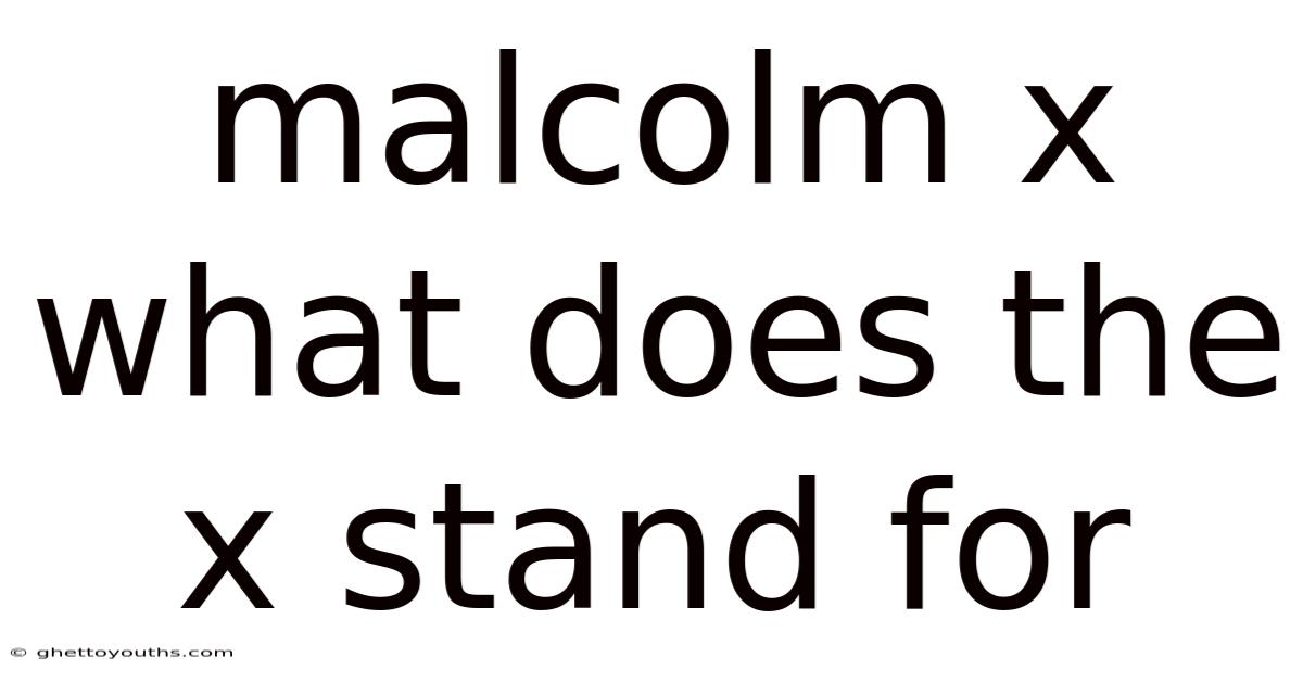 Malcolm X What Does The X Stand For