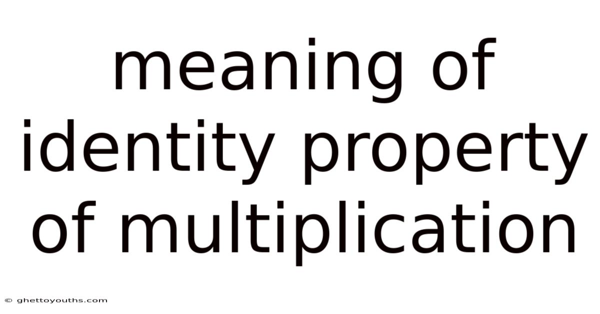 Meaning Of Identity Property Of Multiplication