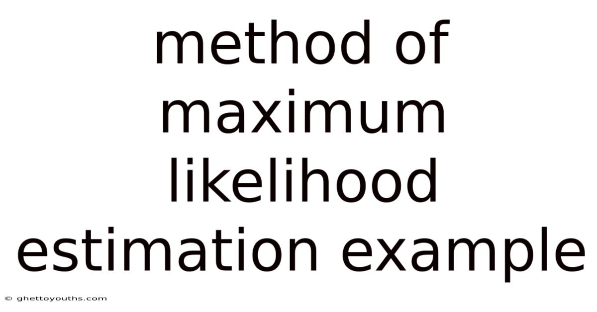 Method Of Maximum Likelihood Estimation Example