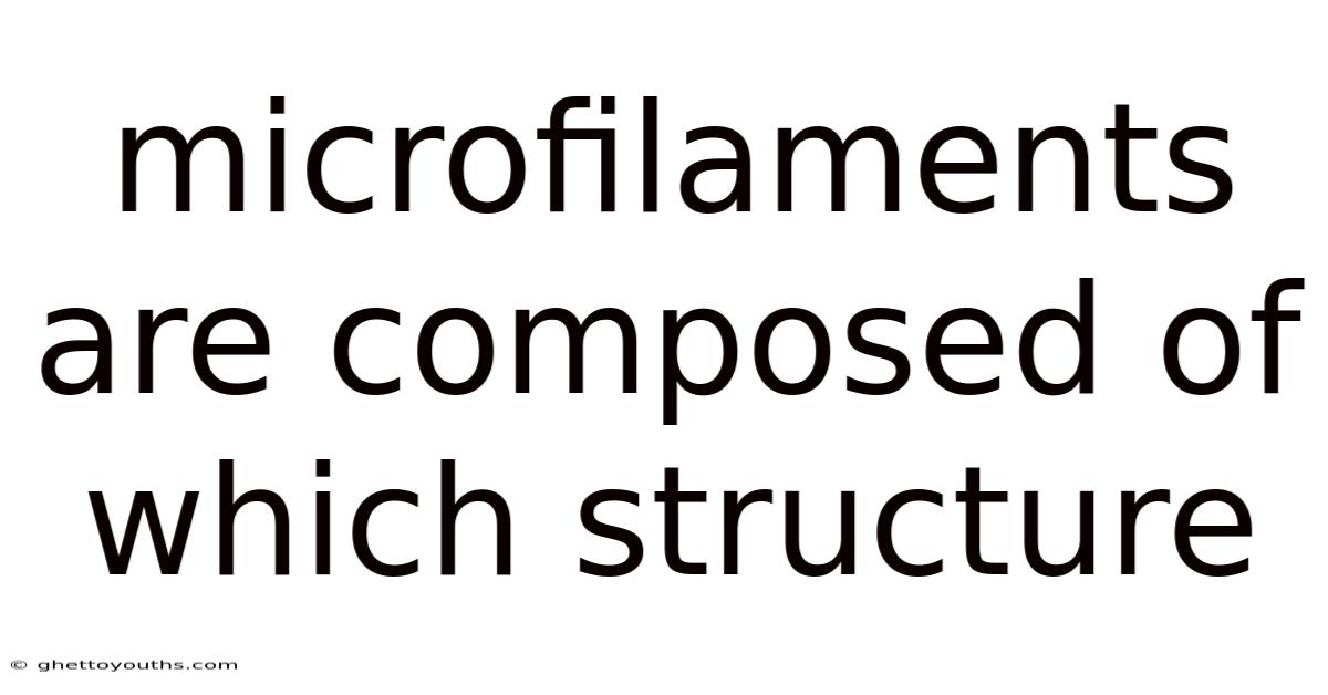 Microfilaments Are Composed Of Which Structure