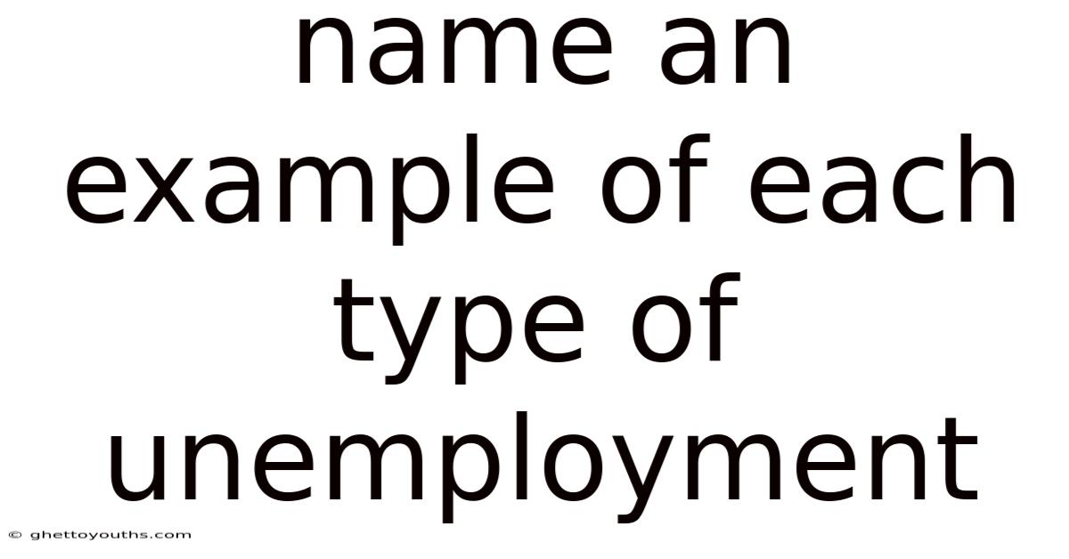 Name An Example Of Each Type Of Unemployment