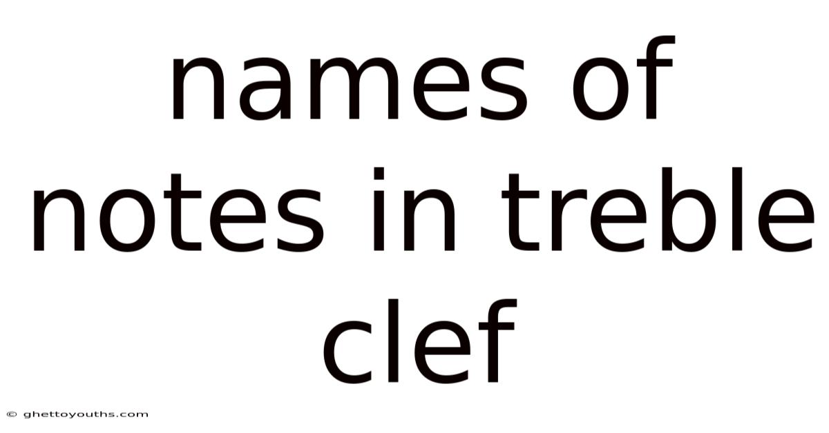 Names Of Notes In Treble Clef