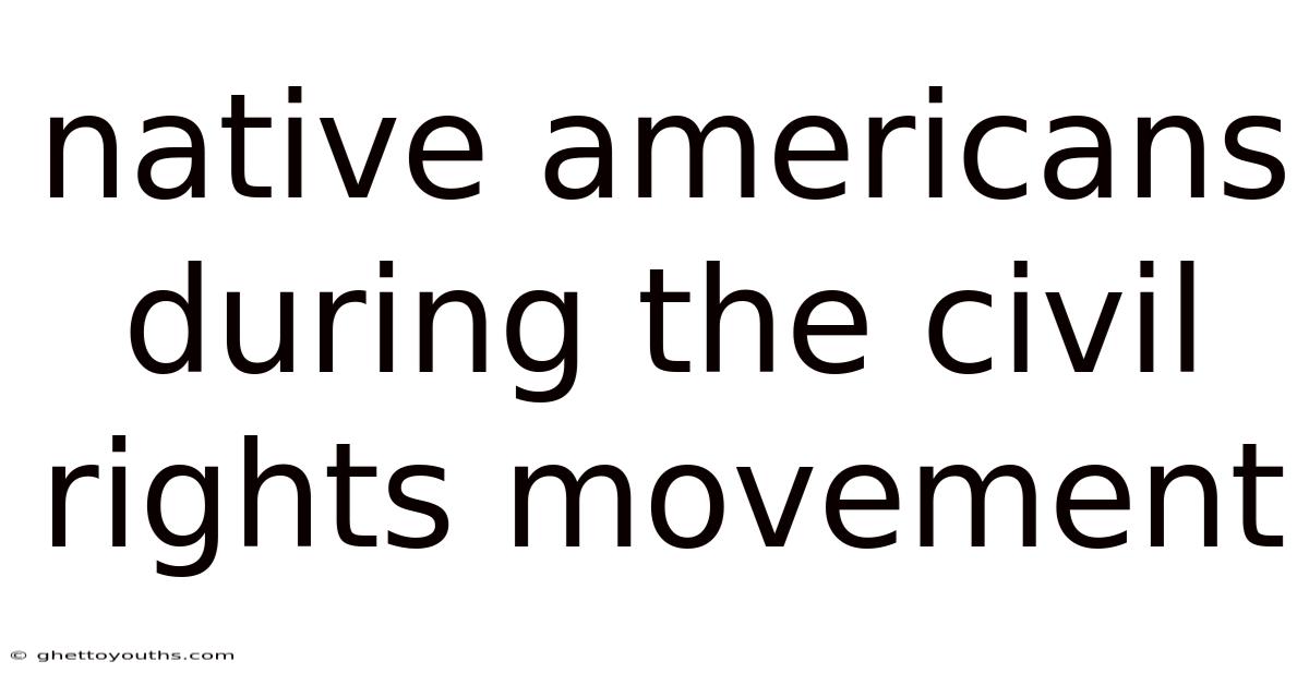 Native Americans During The Civil Rights Movement