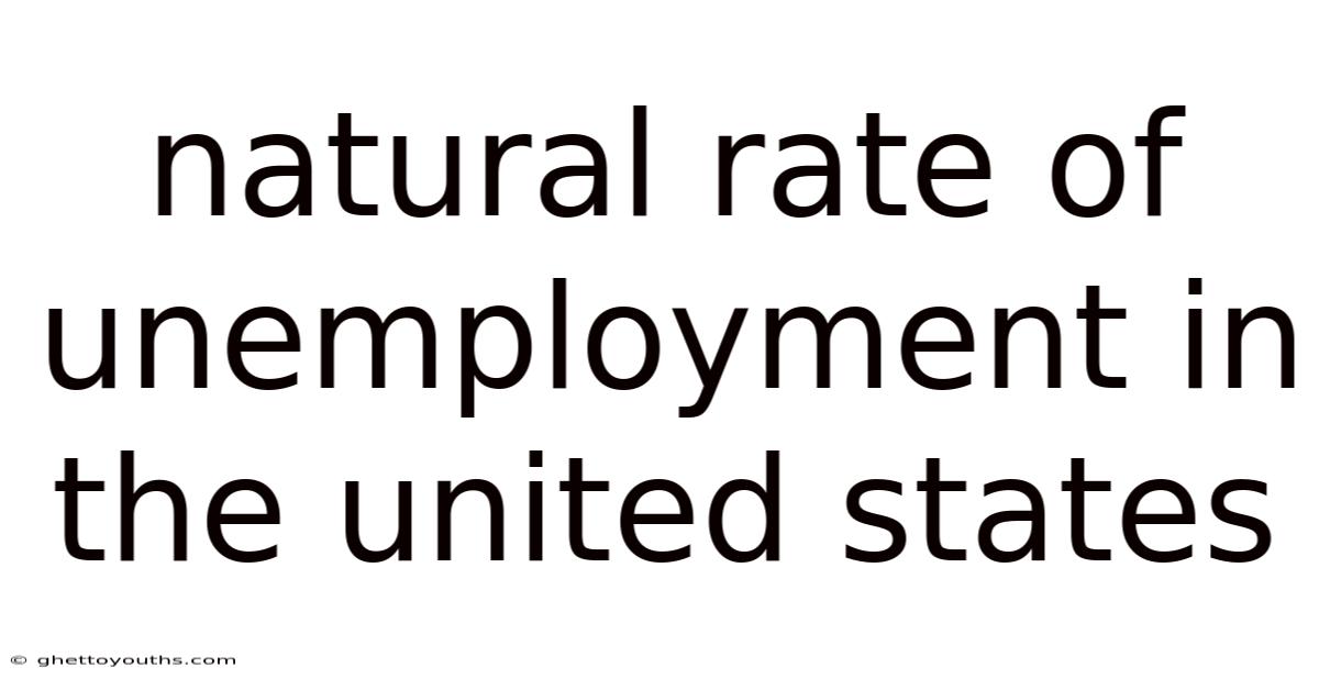 Natural Rate Of Unemployment In The United States