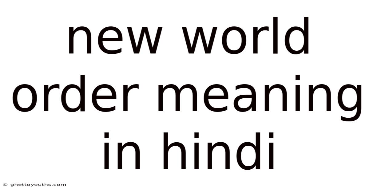 New World Order Meaning In Hindi