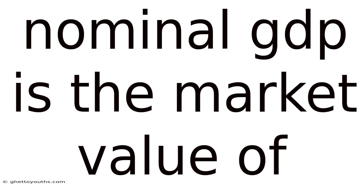 Nominal Gdp Is The Market Value Of