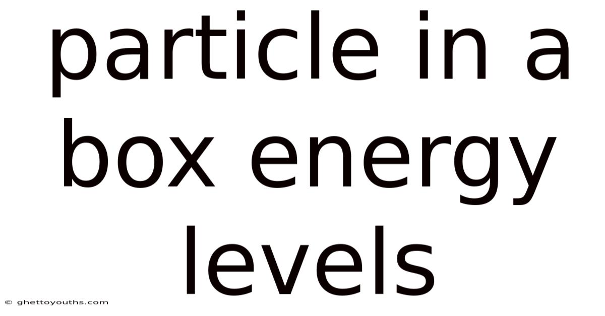 Particle In A Box Energy Levels