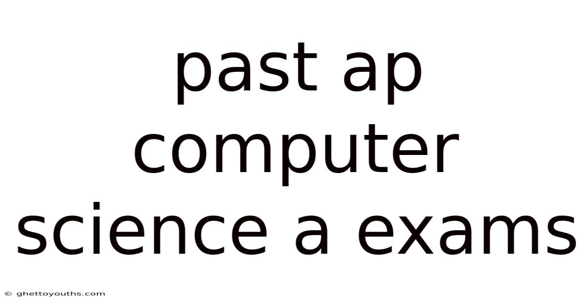 Past Ap Computer Science A Exams