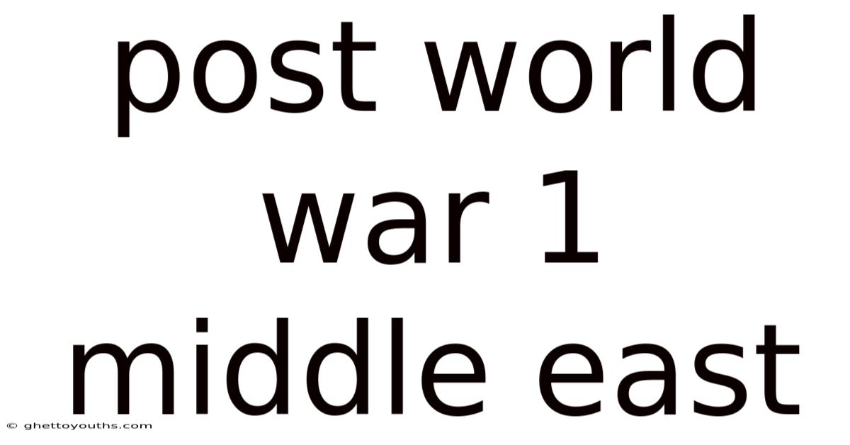 Post World War 1 Middle East