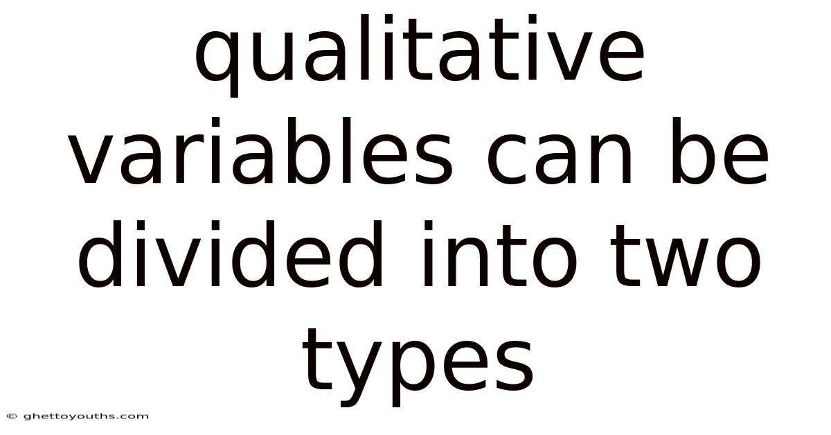 Qualitative Variables Can Be Divided Into Two Types