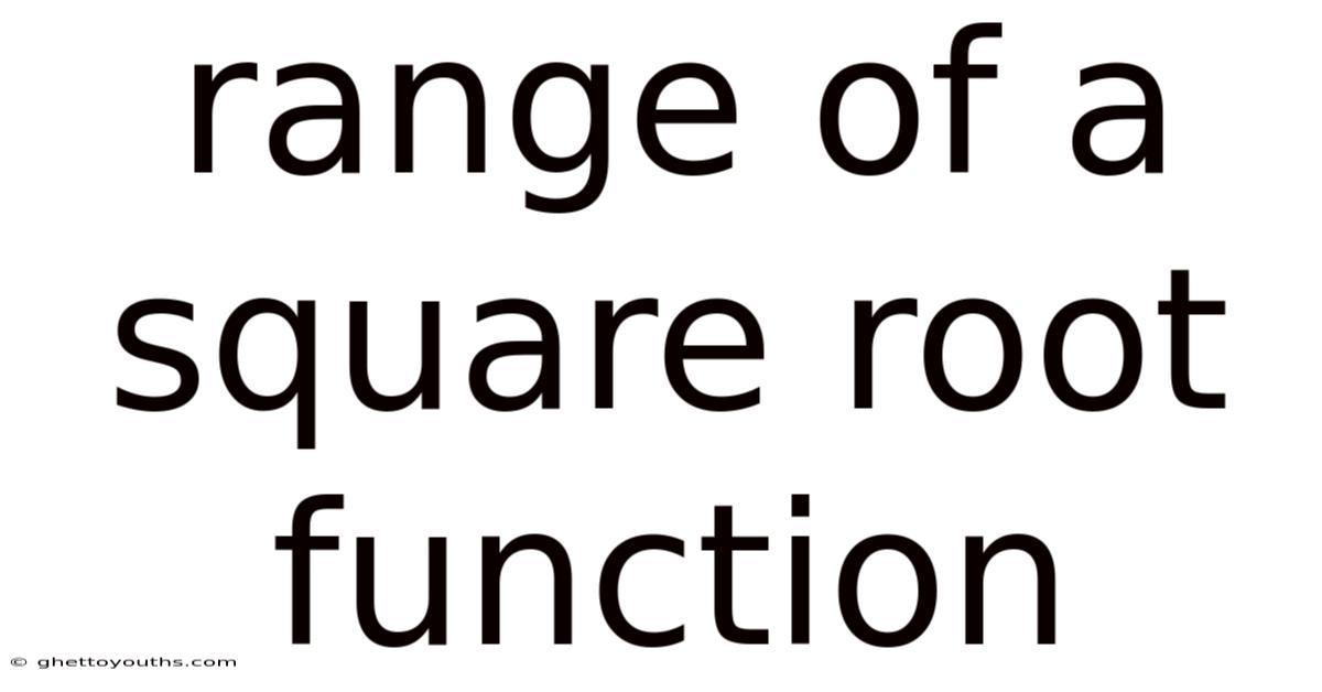 Range Of A Square Root Function
