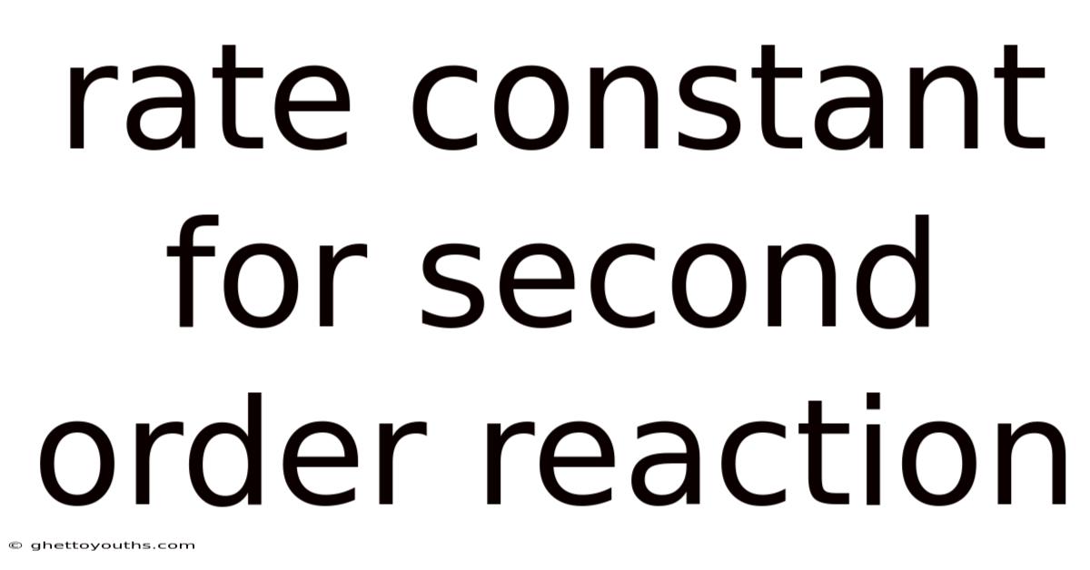 Rate Constant For Second Order Reaction