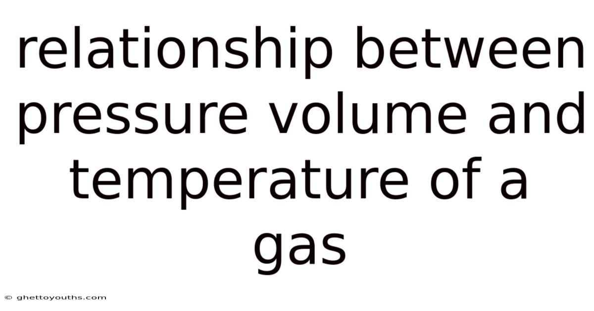 Relationship Between Pressure Volume And Temperature Of A Gas