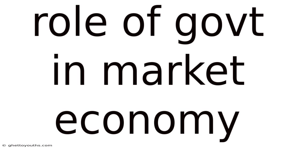Role Of Govt In Market Economy