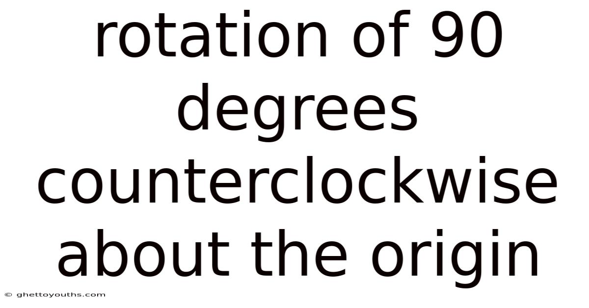 Rotation Of 90 Degrees Counterclockwise About The Origin