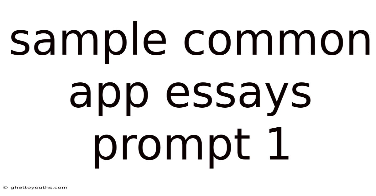 Sample Common App Essays Prompt 1