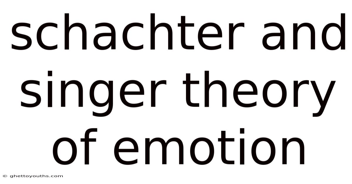 Schachter And Singer Theory Of Emotion