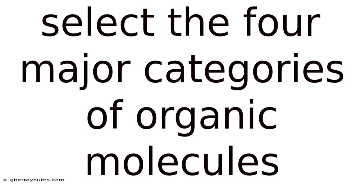 Select The Four Major Categories Of Organic Molecules