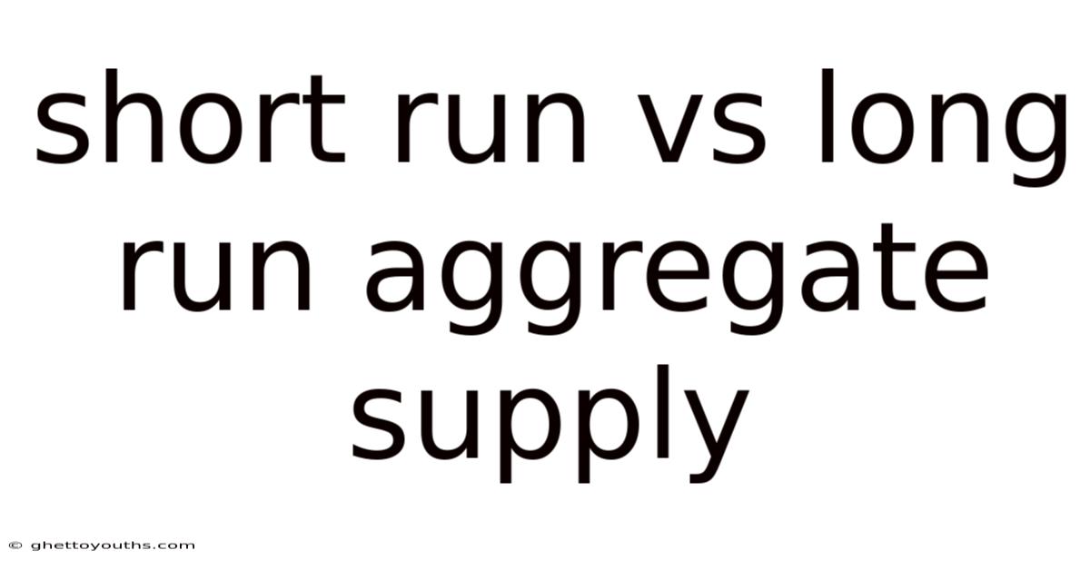 Short Run Vs Long Run Aggregate Supply