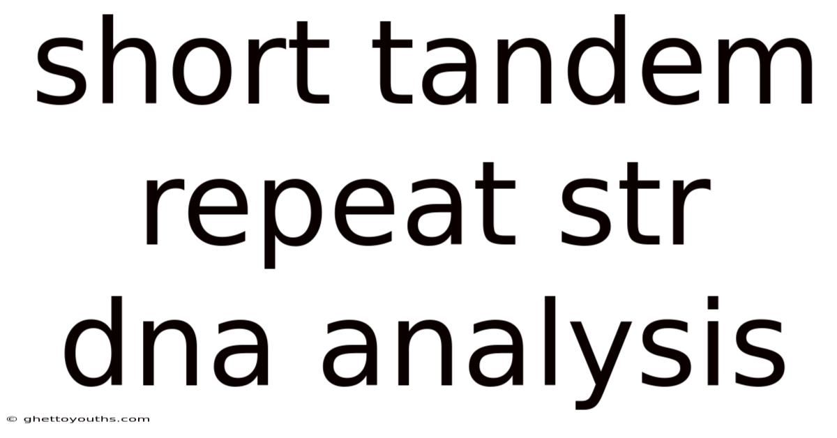 Short Tandem Repeat Str Dna Analysis