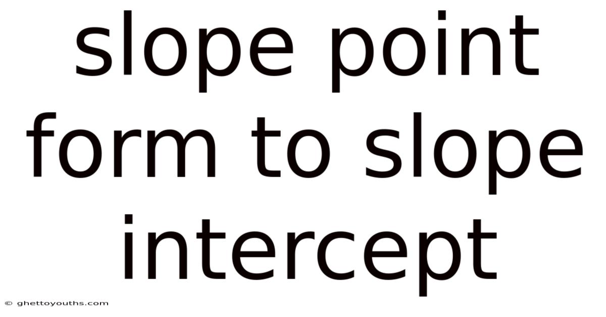 Slope Point Form To Slope Intercept